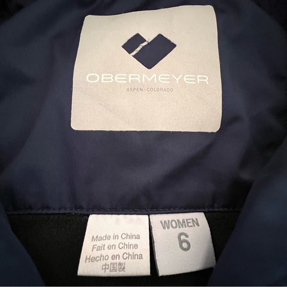 OBERMEYER Leighton Insulated Hooded Ski Jacket Navy Blue Women's Size 6 - Picture 14 of 16